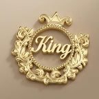 Bazinco Luxury Personalized Lapel Pin for Men And Women  – Custom Name Royal Crest Brooch