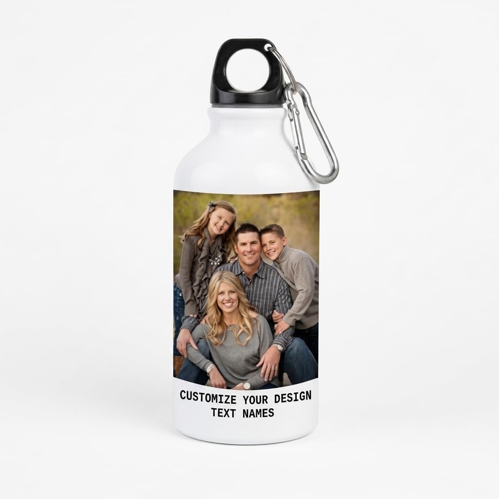 Personalized Photo Water Bottle with Custom Name