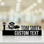 Bazinco Personalized Pilot Desk Sign – Custom Aviator Name Plate with Aircraft Silhouette