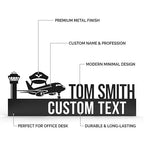 Bazinco Personalized Pilot Desk Sign – Custom Aviator Name Plate with Aircraft Silhouette