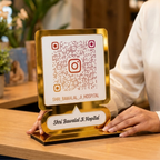 Bazinco Personalized Instagram QR Code Display Stand | Custom Acrylic Instagram Scan to Follow Sign | Social Media Counter Display | Business Branding Stand