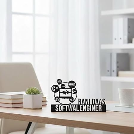 Bazinco Custom Software Engineer Name Plate – Personalized Developer Desk Sign