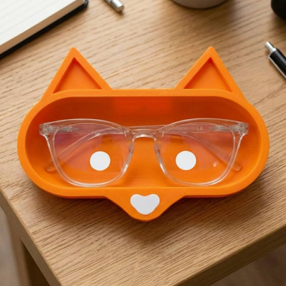 Bazinco Cute Cat Eyeglass Holder – Stylish Glasses Stand & Desk Organizer Tray