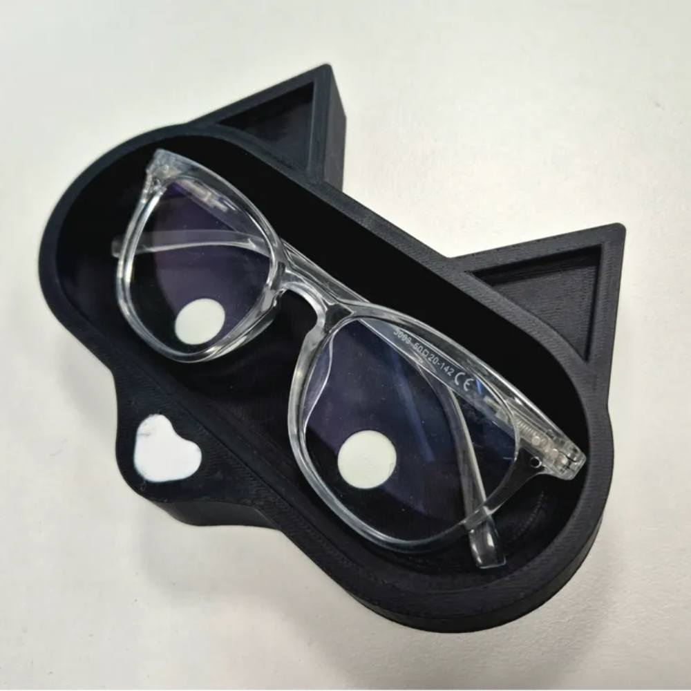 Bazinco Cute Cat Eyeglass Holder – Stylish Glasses Stand & Desk Organizer Tray