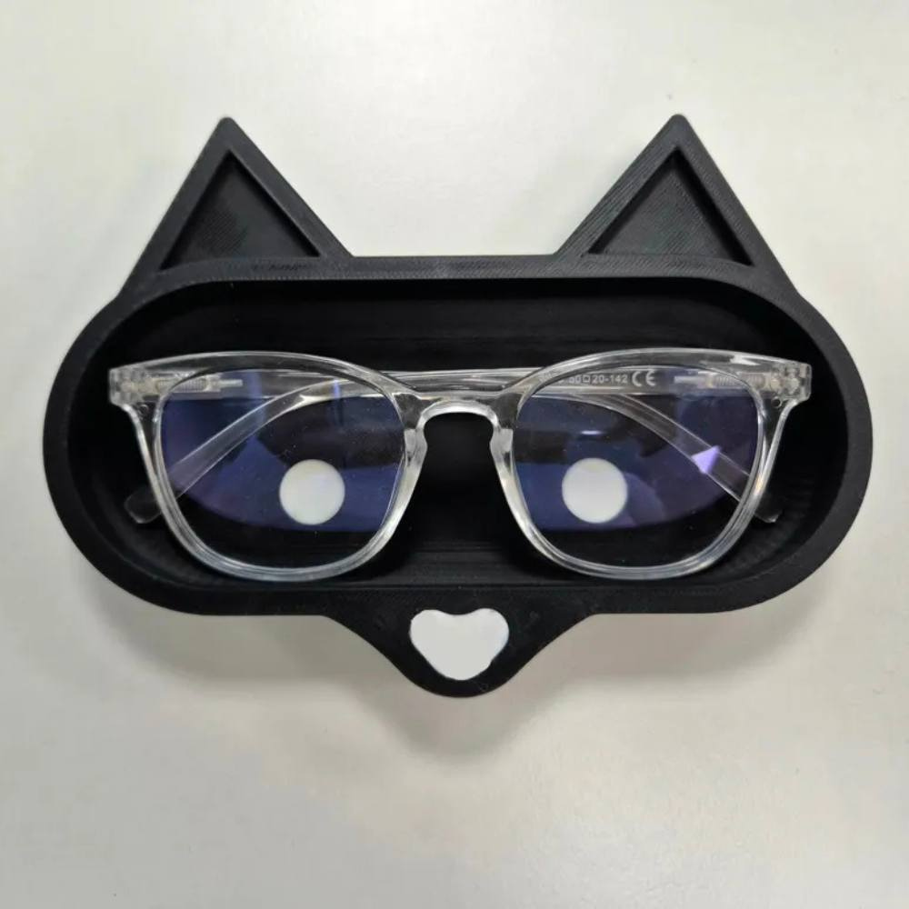 Bazinco Cute Cat Eyeglass Holder – Stylish Glasses Stand & Desk Organizer Tray