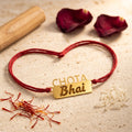 Bazinco Cute Chota Bhai Design Gold Finish Rakhi for Brother