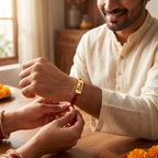 Bazinco Cute Chota Bhai Design Gold Finish Rakhi for Brother