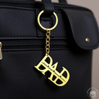 Bazinco Personalized Dad Name Keychain – Custom Gold Finish Father Keyring Gift