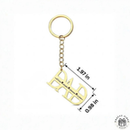 Bazinco Personalized Dad Name Keychain – Custom Gold Finish Father Keyring Gift