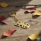 Bazinco Personalized Dad Name Keychain – Custom Gold Finish Father Keyring Gift
