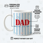 Bazinco Personalized Dad Name Mug – Custom Family Names Ceramic Coffee Mug Gift