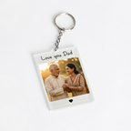 Bazinco Personalized Dad Photo Keychain – Custom Acrylic Picture Keyring Gift for Father