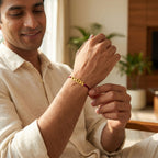 Bazinco Premium English Lettering Dada Gold Finish Designer Rakhi