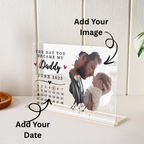 Custom Daddy Acrylic Photo Plaque by Bazinco – Personalized Father’s Day Photo Keepsake with Date