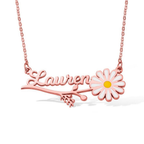 Custom Daisy Flower Name Necklace by Bazinco – Personalized Name Jewelry Gift