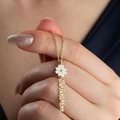 Custom Daisy Drop Name Necklace by Bazinco – Personalized Flower Name Necklace for Women