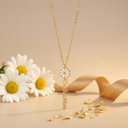 Custom Daisy Drop Name Necklace by Bazinco – Personalized Flower Name Necklace for Women
