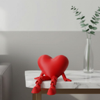Bazinco Cute Heart Figurine with Dangling Legs – Aesthetic Desk & Shelf Decor Showpiece