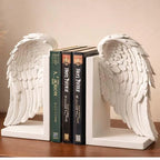 Bazinco Angel Wings Bookend Set – Decorative Feather Wing Book Holders for Home Library & Office Decor