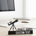 Bazinco Custom Telescope Desk Name Plate – Personalized Astronomy Nameplate with Custom Text