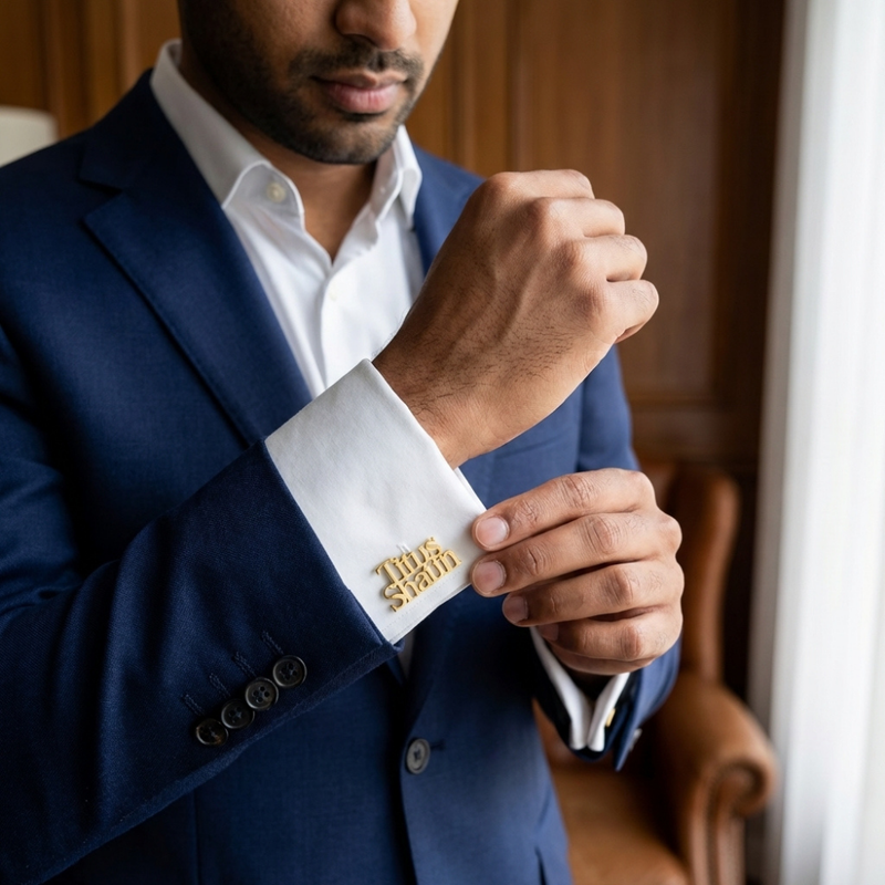 Bazinco Dual Name Stack Cufflinks