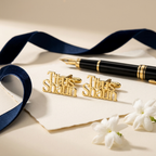 Bazinco Dual Name Stack Cufflinks – Personalized Name Cufflinks for Men Formal Accessories