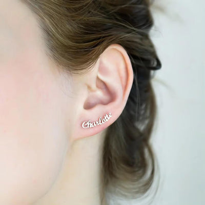 Bazinco Ear Cuff Style Name Earrings — minimalist name earrings ear cuff India