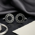 Bazinco Classic Black Enamel Cufflinks for Men – Premium Round Formal Shirt Cufflinks for Business & Wedding Wear