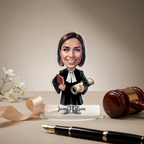 Bazinco Personalized Female Attorney Caricature Standee | Custom Lawyer Acrylic Standee with Photo & Name | Unique Gift for Lawyers, Advocates & Legal Professionals
