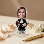 Bazinco Personalized Female Attorney Caricature Standee | Custom Lawyer Acrylic Standee with Photo & Name | Unique Gift for Lawyers, Advocates & Legal Professionals
