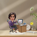 Custom Business Woman Caricature Standee | Personalized Office Desk Figurine | Executive Corporate Gift for Boss, Manager & Professional | Bazinco