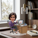 Custom Business Woman Caricature Standee | Personalized Office Desk Figurine | Executive Corporate Gift for Boss, Manager & Professional | Bazinco