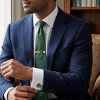 Bazinco Personalized Four Leaf Clover Cufflinks & Tie Bar Set – Lucky Shamrock Gold Finish Accessories for Men