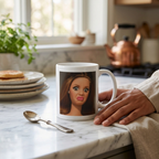 Bazinco Funny Shocked Expression Meme Ceramic Coffee Mug | Humorous Reaction Face Printed Coffee Cup | Premium Ceramic Mug for Home, Office & Gifting | 325 ml