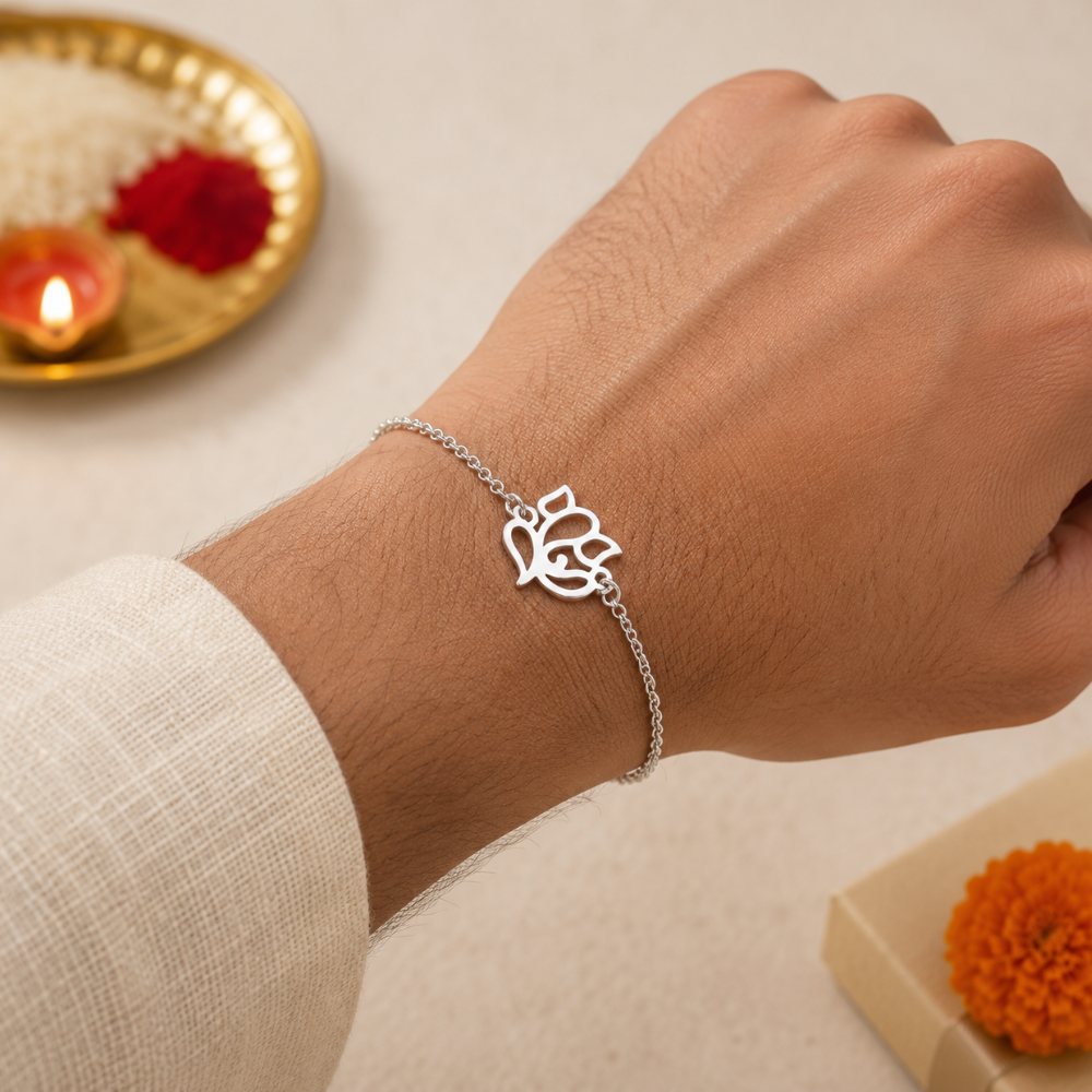 Bazinco Lord Ganesha Rakhi for Brother | Premium Ganpati Rakhi Bracelet | Sacred Raksha Bandhan Rakhi Gift