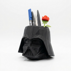Bazinco Darth Vader Helmet Pen Holder | Geometric Desk Organizer for Pens, Pencils & Office Accessories