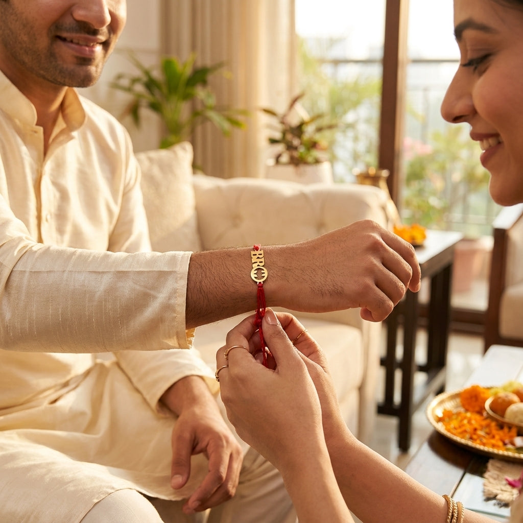 Bazinco Bro Batman Design Gold Finish Rakhi for Brother