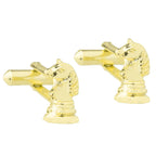 Bazinco Gold Horse Chess Knight Cufflinks – Luxury Chess Cufflinks for Men, Formal Shirts, Office, Groom & Corporate Gift