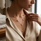 Bazinco Golden Multi Heart Drop Necklace for Women | Minimalist Layered Heart Pendant Necklace