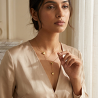 Bazinco Golden Multi Heart Drop Necklace for Women | Minimalist Layered Heart Pendant Necklace