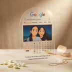 Bazinco Personalized Google Search Birthday Acrylic Photo Frame with Calendar | Custom Photo Birthday Gift | Google Search Theme Acrylic Plaque
