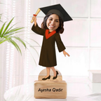 Bazinco Graduation Girl Personalized Caricature Standee with Wooden Base | Custom Graduation Photo Figurine | Personalized Graduation Gift for Her | Graduation Ceremony Keepsake
