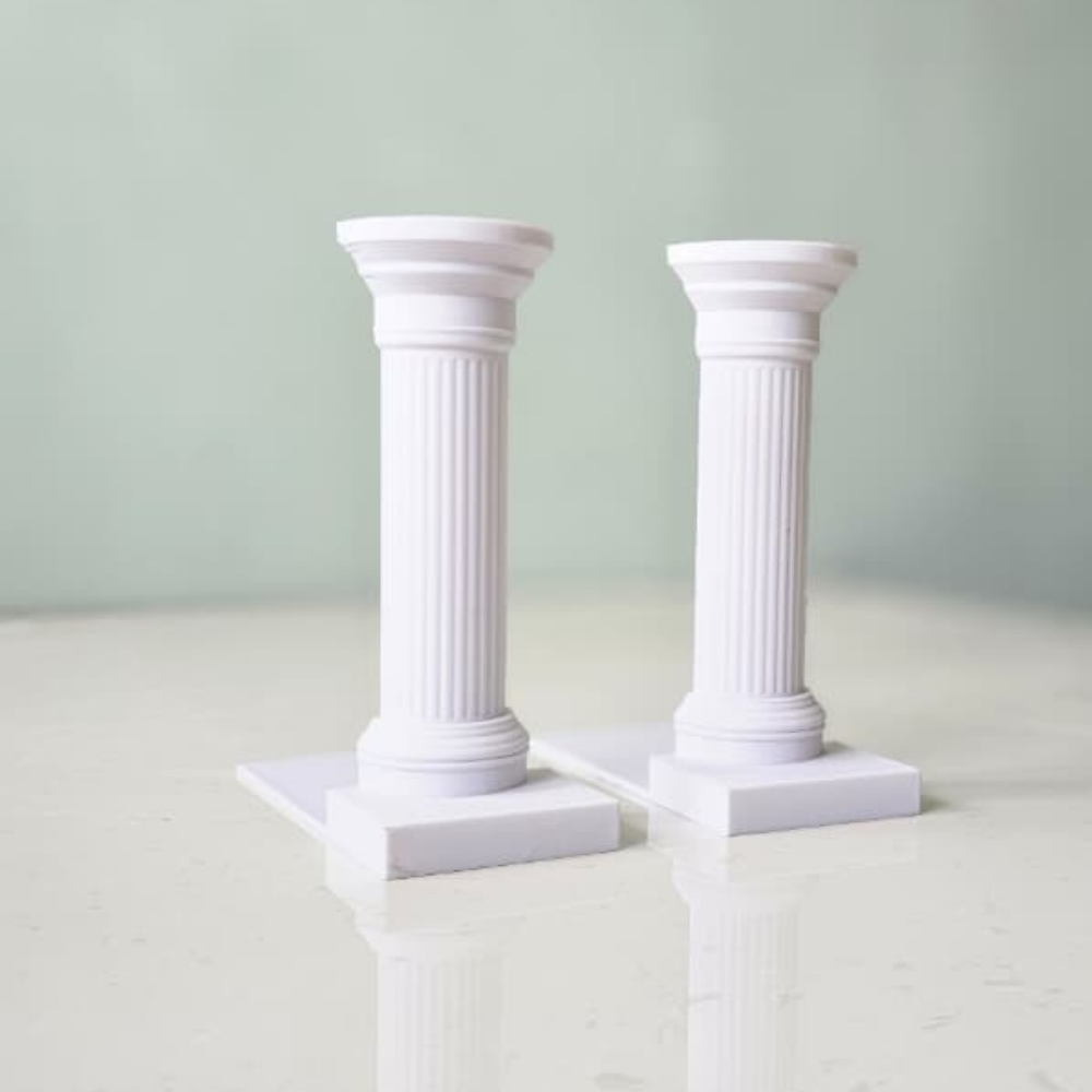 Bazinco Roman Column Bookend Set – Decorative Book Holder for Home & Office Décor