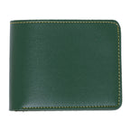 Bazinco Personalized Green Leather Wallet for Men with Custom Name Plate | Premium Bi Fold RFID Wallet for Gents