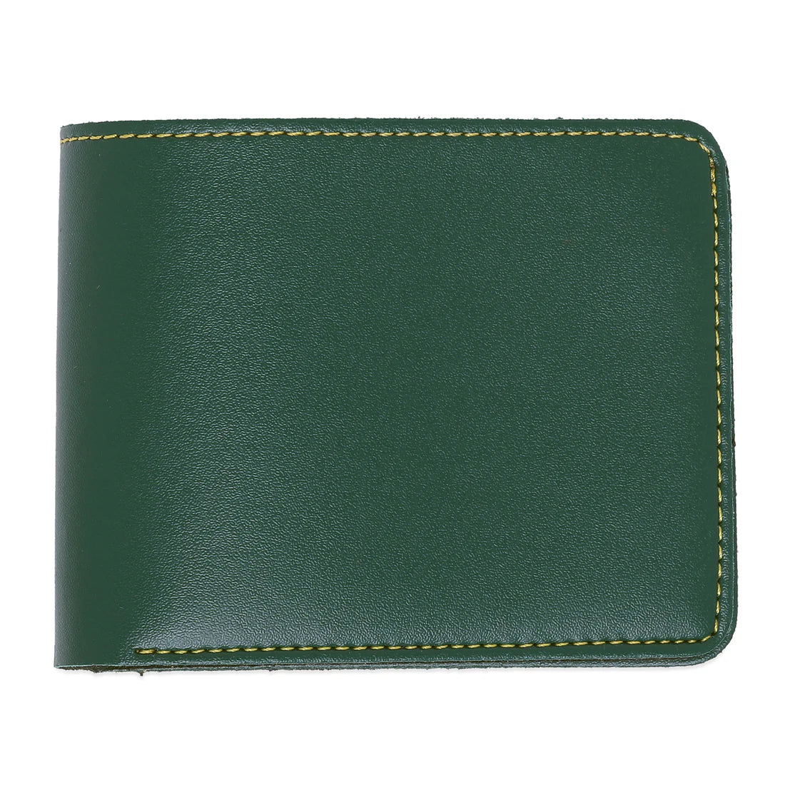 Bazinco Personalized Green Leather Wallet for Men with Custom Name Plate | Premium Bi Fold RFID Wallet for Gents