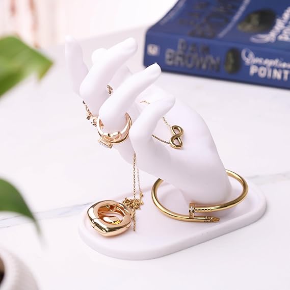 Bazinco Hand Shape Jewelry Organizer Stand – Luxury Ring Holder & Bracelet Display