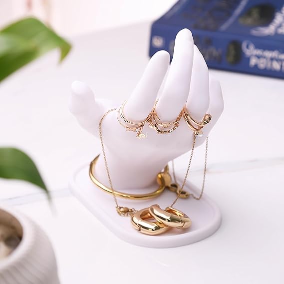 Bazinco Hand Shape Jewelry Organizer Stand – Luxury Ring Holder & Bracelet Display