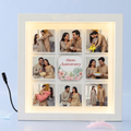 Bazinco Happy Anniversary LED Photo Frame – Personalized 9 Photo Couple Collage Gift
