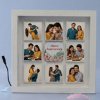 Bazinco Happy Anniversary LED Photo Frame – Personalized 9 Photo Couple Collage Gift