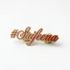 Bazinco Personalized Hashtag Name Brooch Pin – Custom Script Name Badge for Ethnic Wear & Festive Outfits